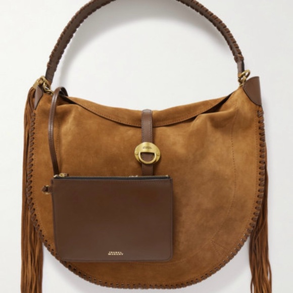 Isabel Marant Tan Suede Hobo Bag brown